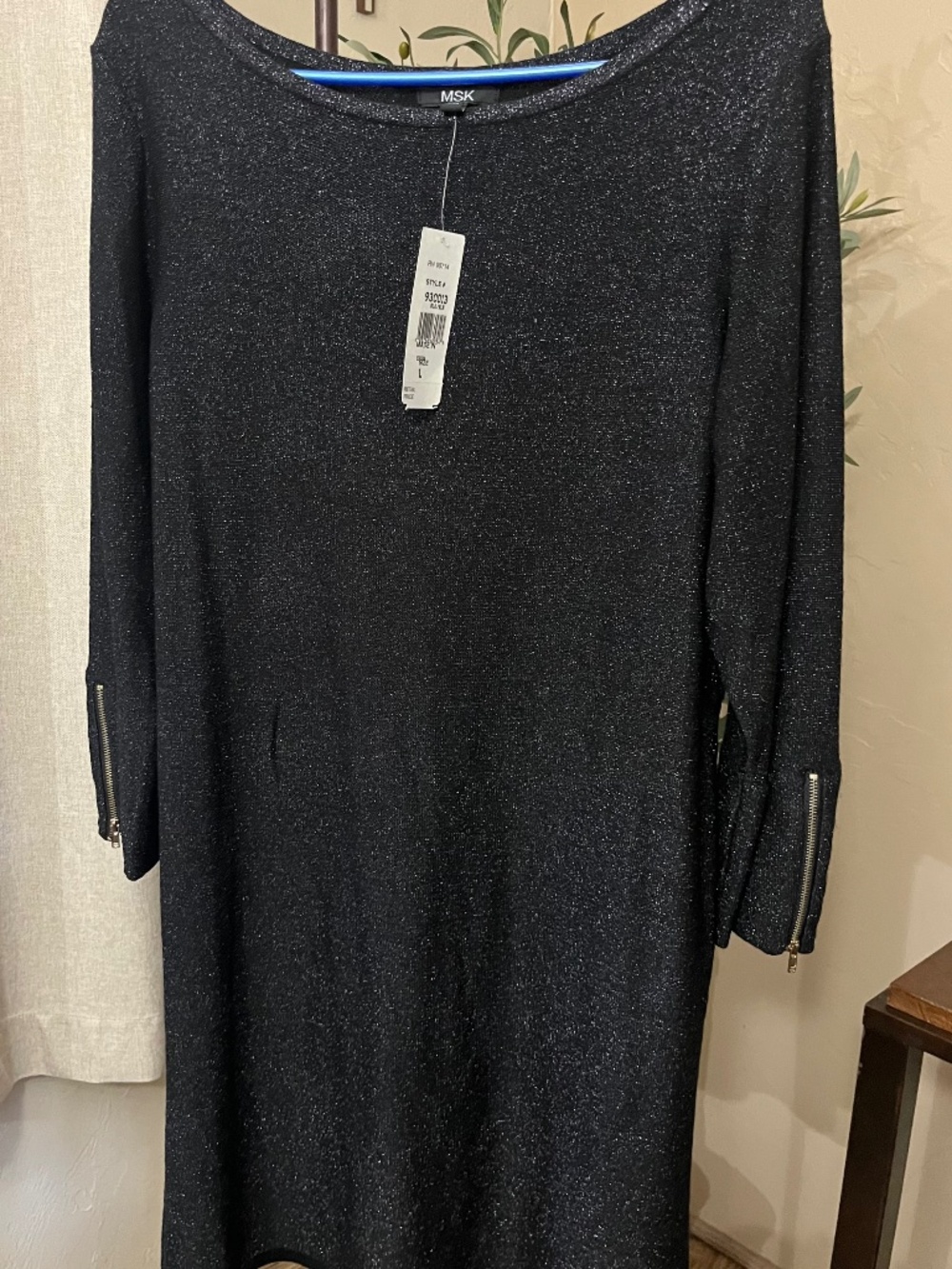 MSK Dress Black with Silver sparkly threading,